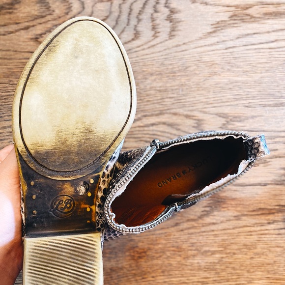 LUCKY BRAND FAUX SNAKE SKIN BOOTIES - Picture 3 of 3